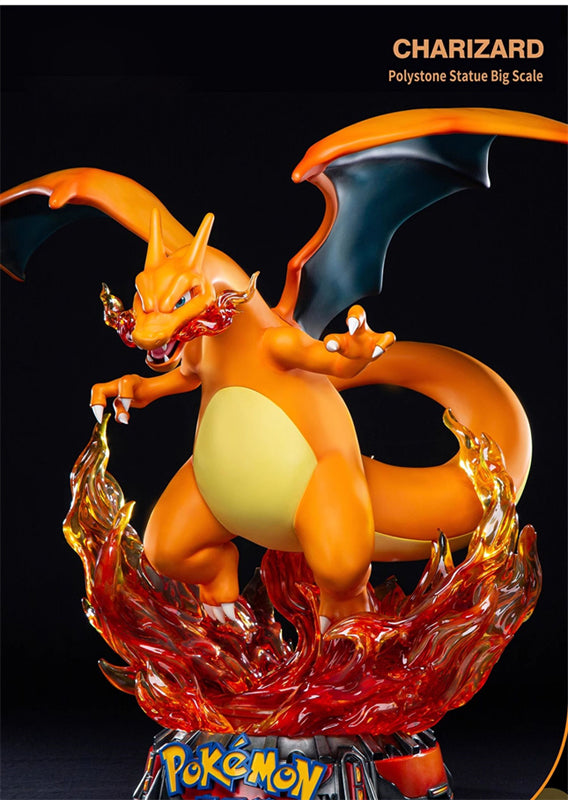 UNiQUE ART Charizard With LED Big Scale Limited Statue Genuine Model New Stock