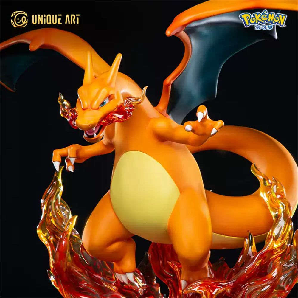 UNiQUE ART Charizard With LED Big Scale Limited Statue Genuine Model New Stock