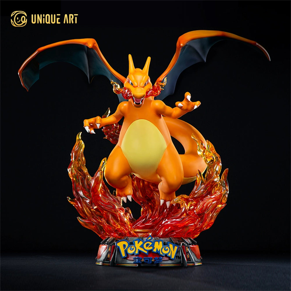 UNiQUE ART Charizard With LED Big Scale Limited Statue Genuine Model New Stock