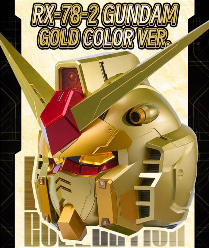 BN HEAD Collection RX-78-2 Gundam Gold Color Version Helmet With LED Light New
