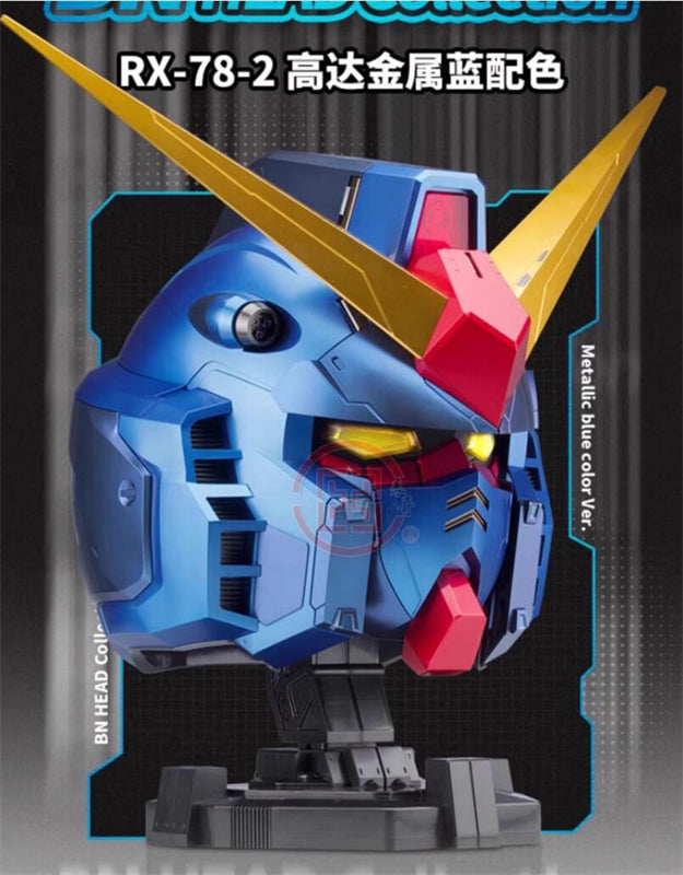 BN HEAD Collection Metallic Blue Ver. Freedom Gundam Helmet With LED Light New