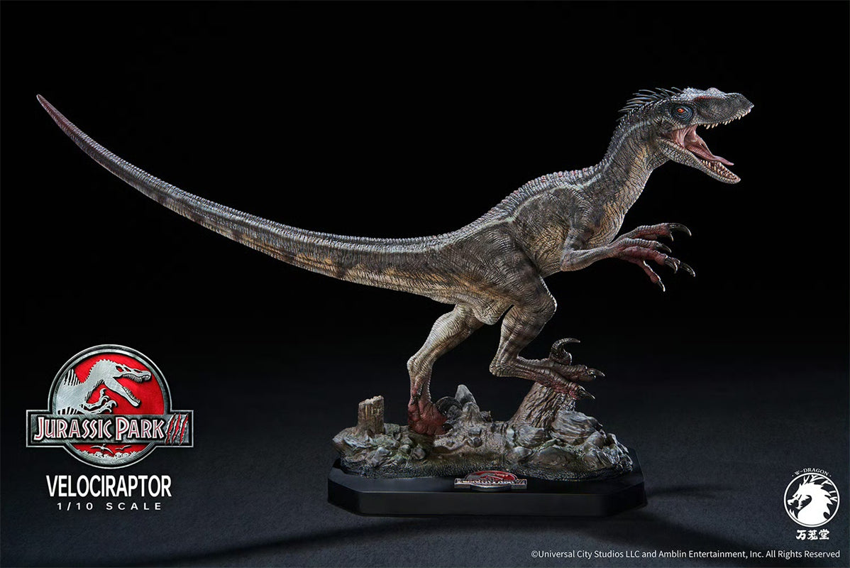 W-Dragon Velociraptor Blood Knight 1/10 Jurassic World Dinosaur Statue Model GK
