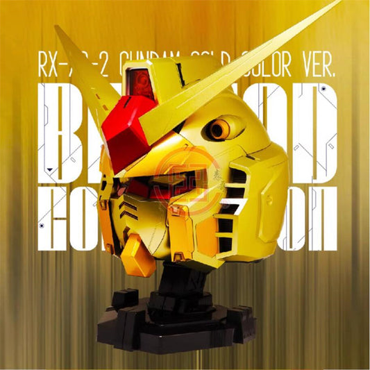 BN HEAD Collection RX-78-2 Gundam Gold Color Version Helmet With LED Light New
